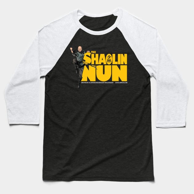 Main Logo with white lettering Baseball T-Shirt by Shaolin Nun